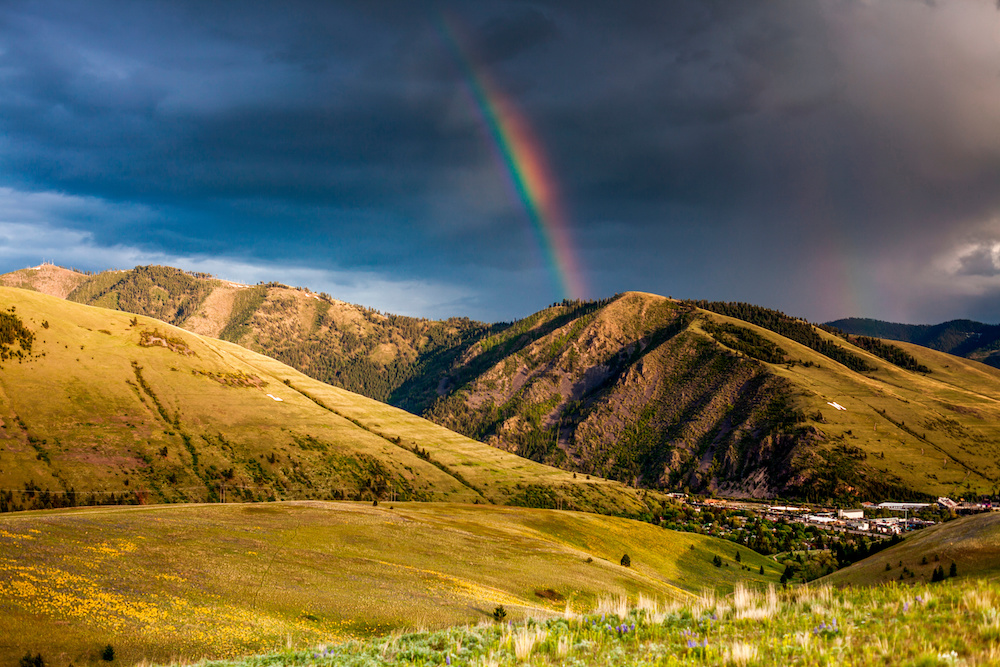 Rainbow over Missoula Mount Sentinel